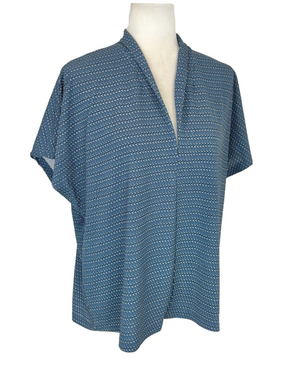 H&M blue motif blouse